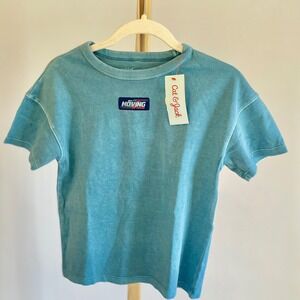 Cat & Jack Boys Monaco Racing Grand Prix Acid Wash Graphic T-Shirt Teal Blue NEW